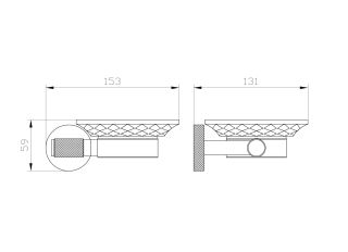 Мыльница с держателем Wonzon & Woghand Majestic WW-9222 чёрный/золото